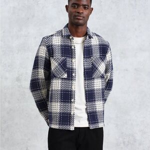 Wax London: Whiting - Navy Marine Beatnik Overshirt  (Large)